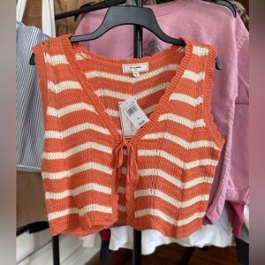 NWT “No Comment” Crochet Sleeveless Tie Top / Medium